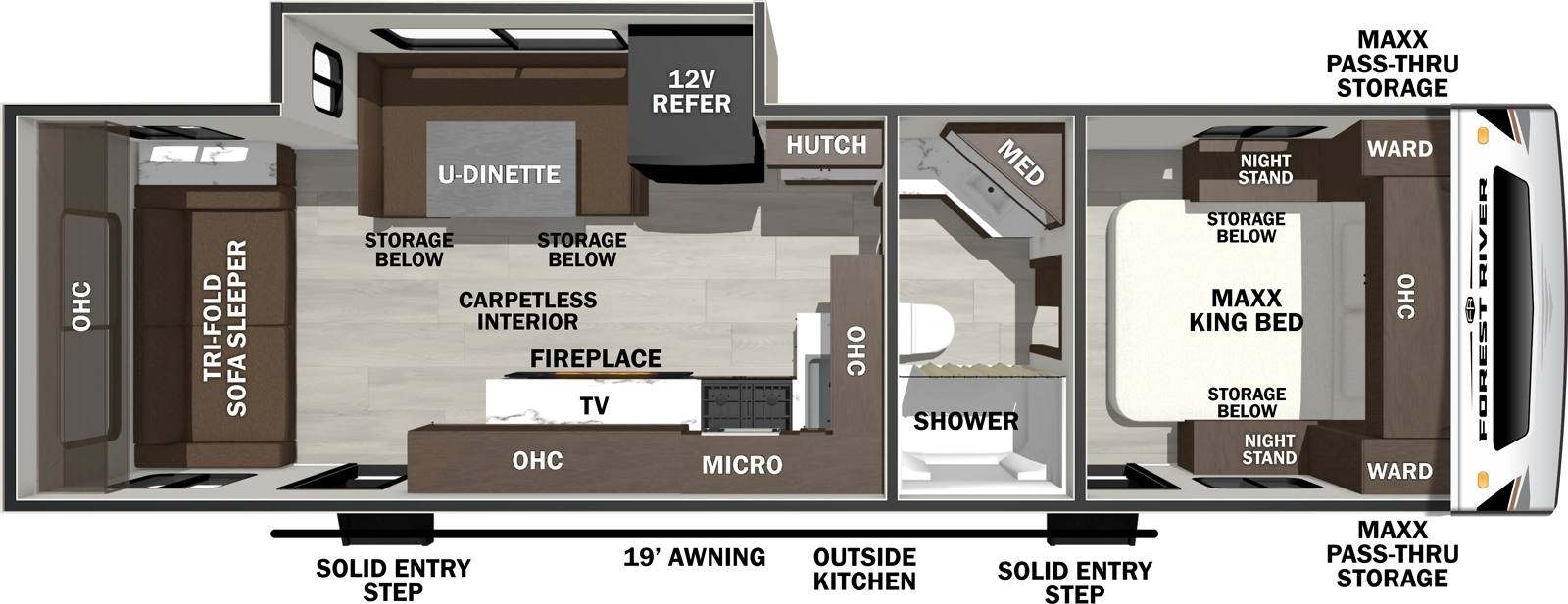 Wildcat Travel Trailers 261RLX Floorplan